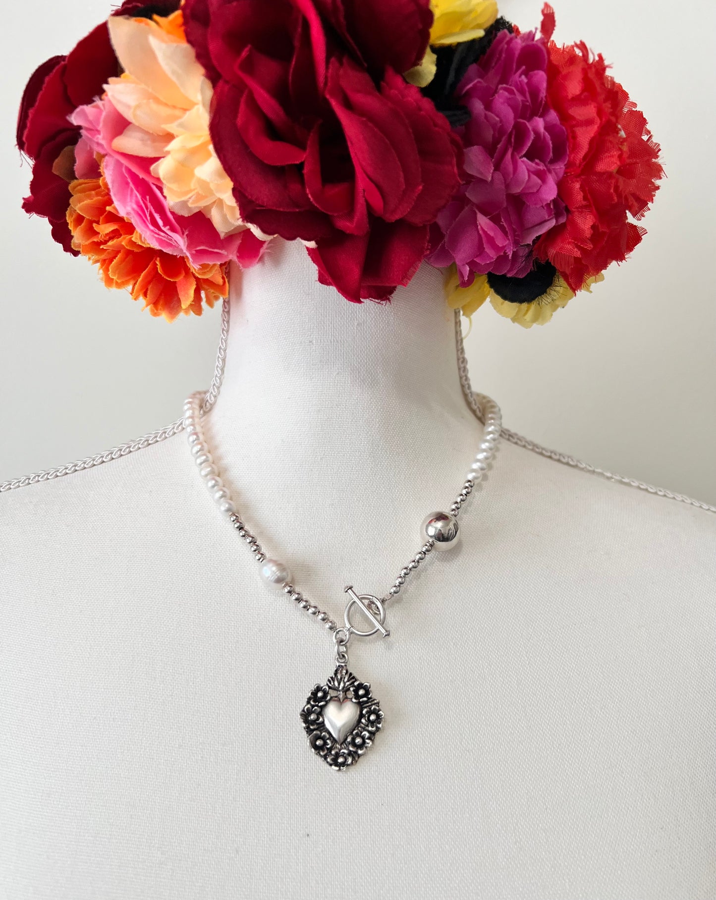 Sacred Heart Silver necklace