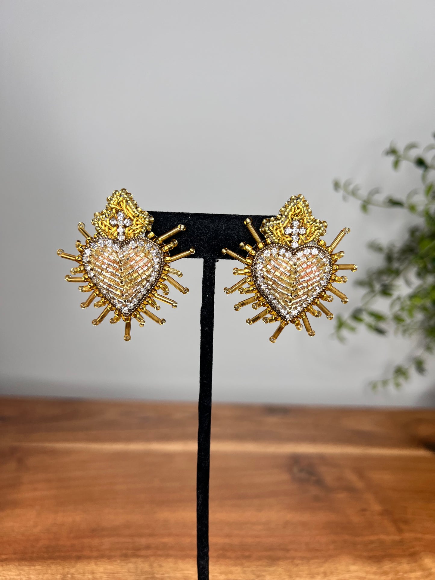 Sacred Heart earrings.