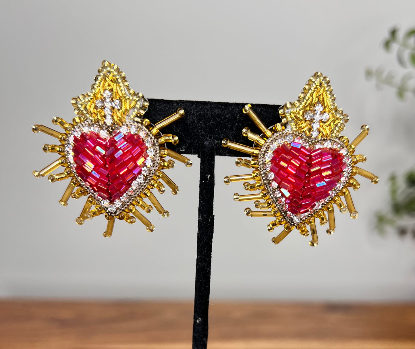 Sacred Heart earrings.