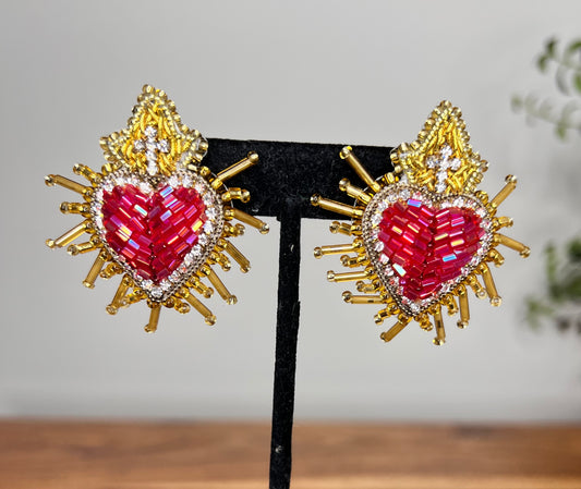 Sacred Heart earrings.