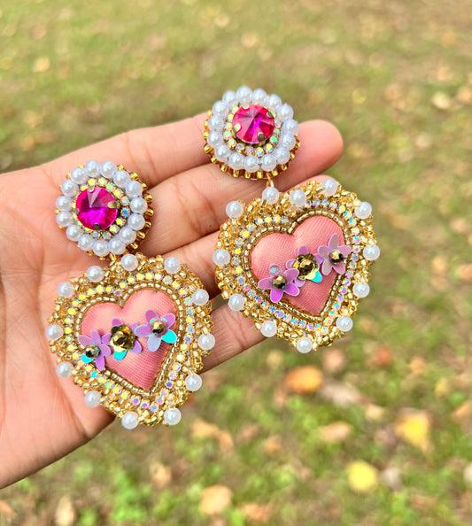 Heart earrings.