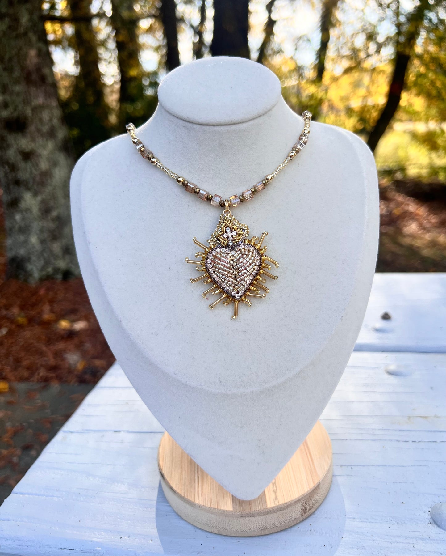 Sacred heart necklace.