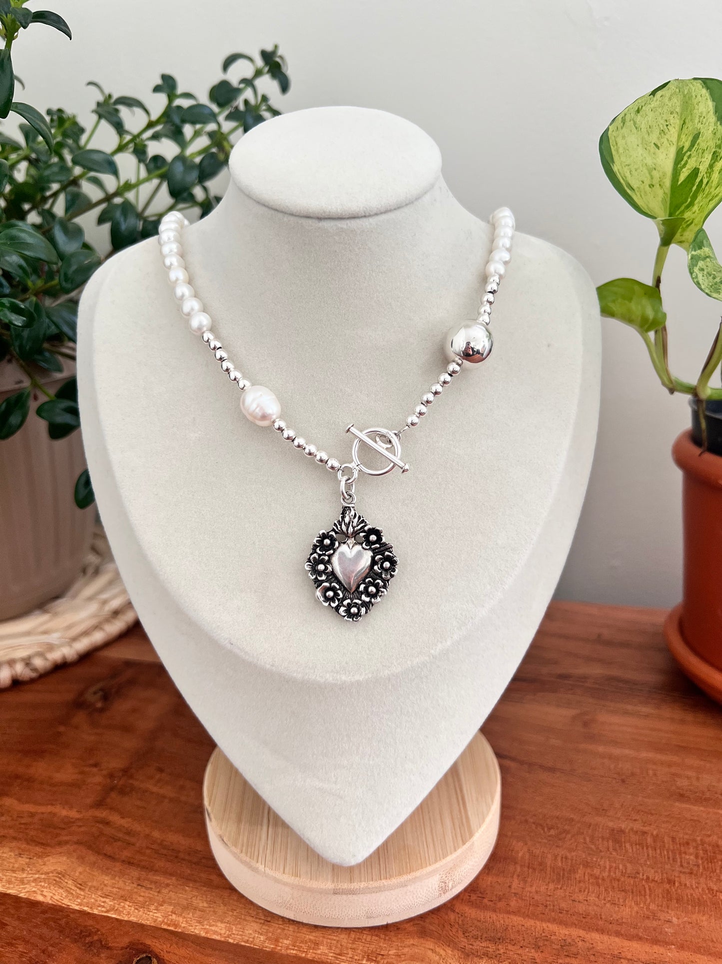 Sacred Heart Silver necklace