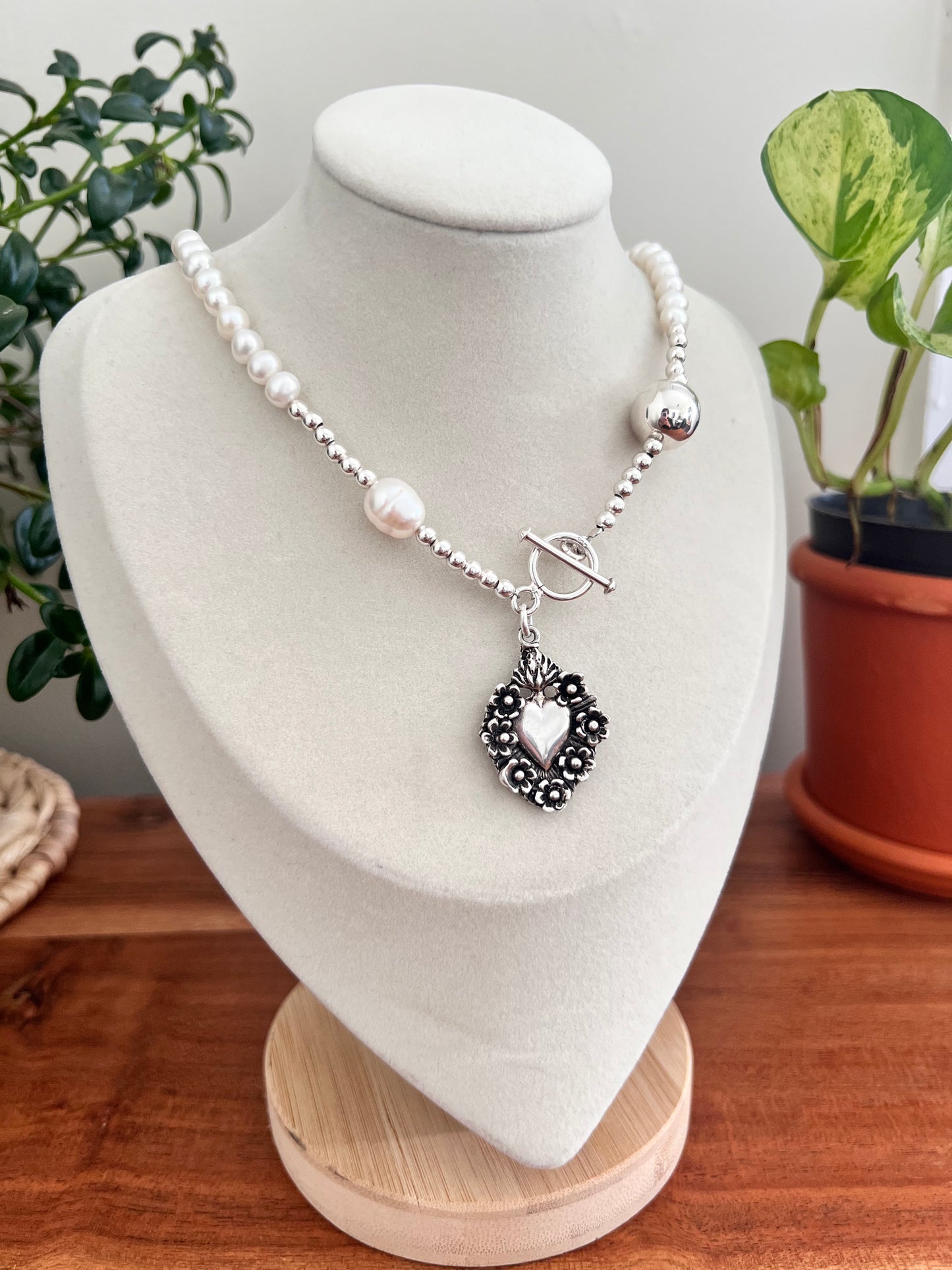 Sacred Heart Silver necklace