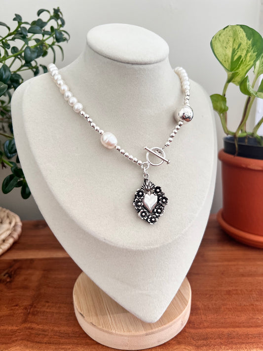 Sacred Heart Silver necklace
