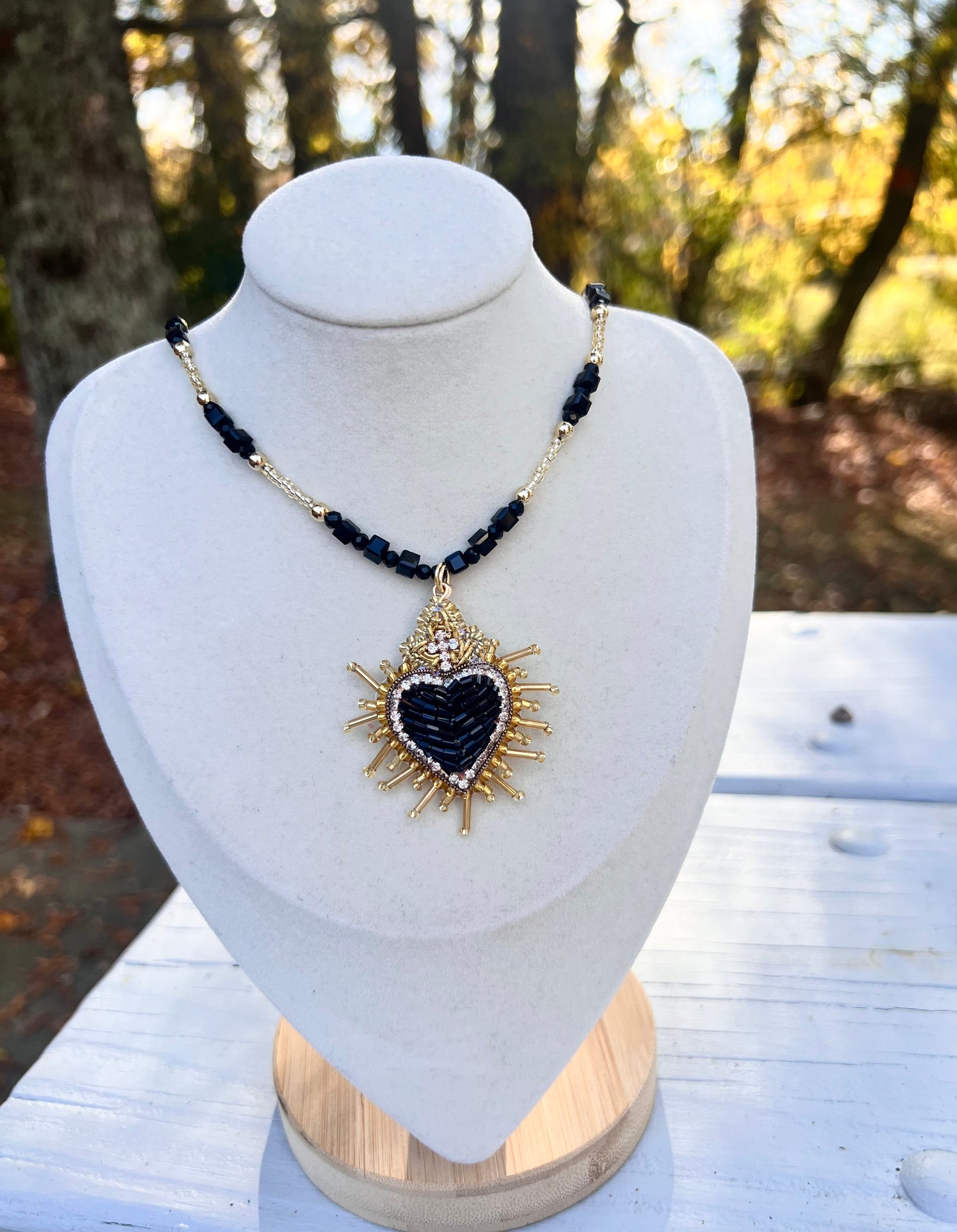 Sacred heart necklace.