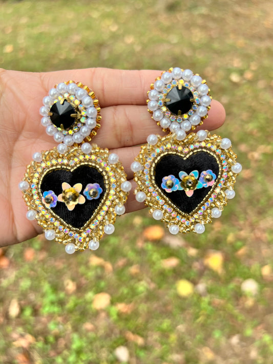 Heart earrings.