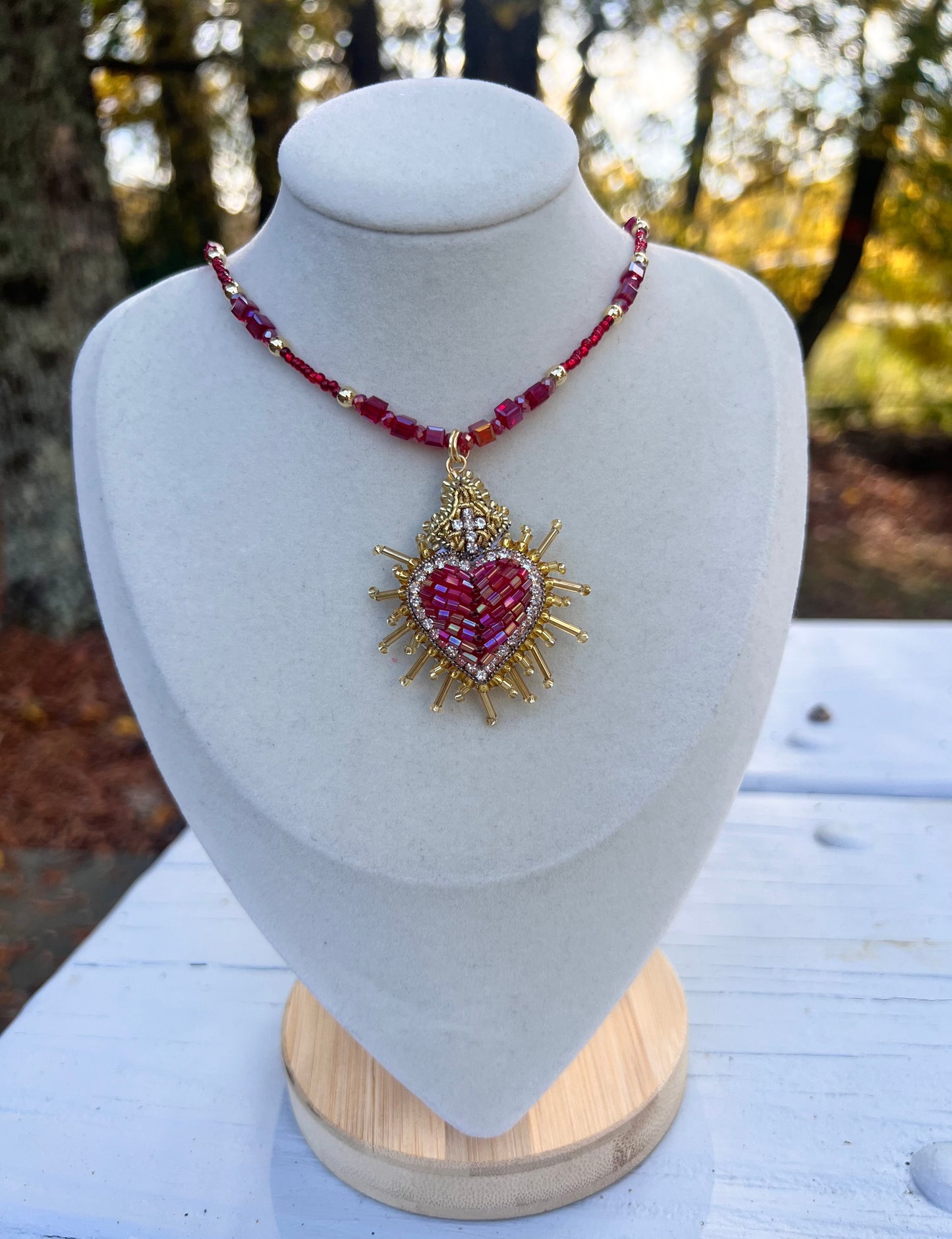 Sacred heart necklace.