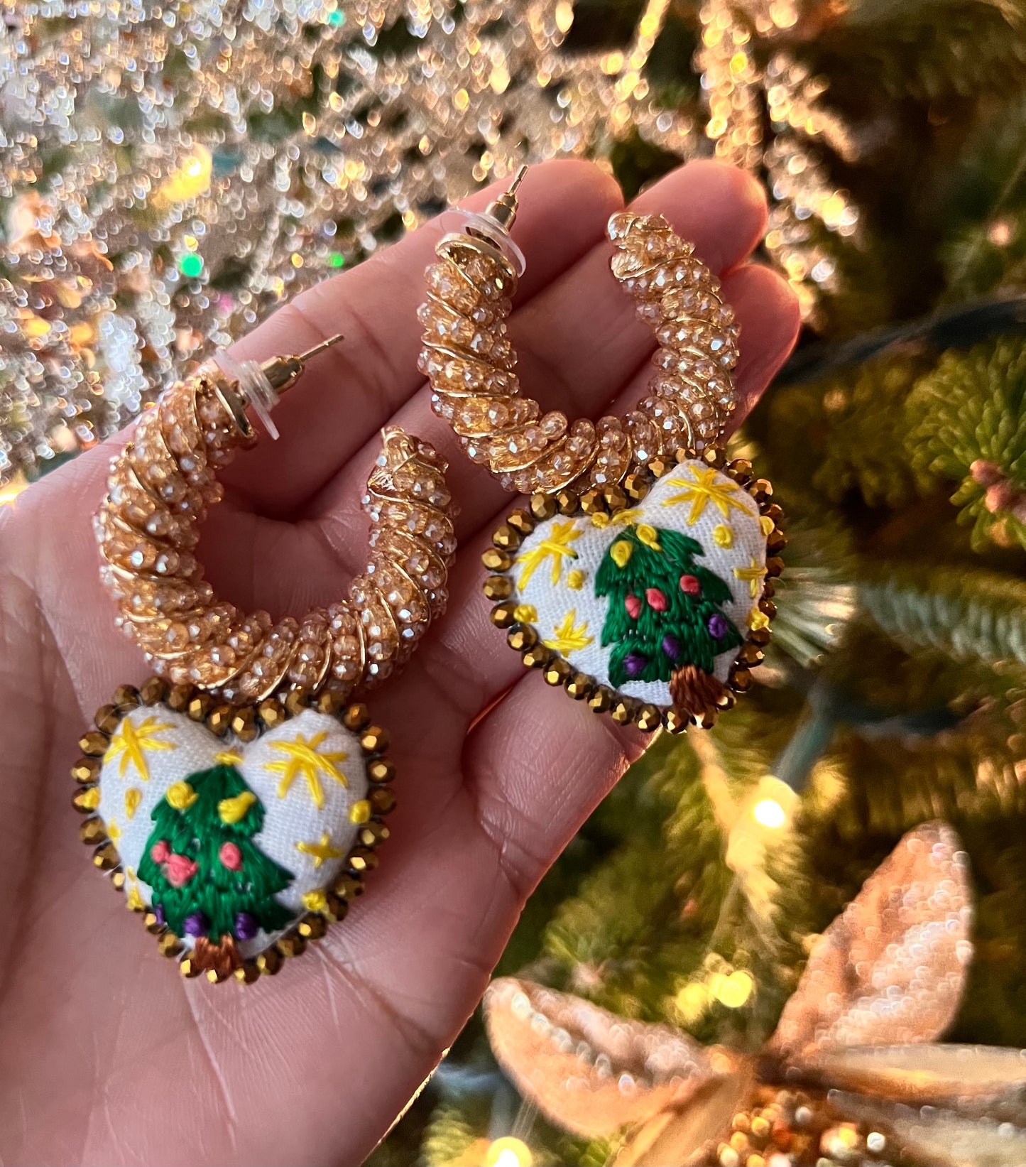 Christmas earrings.