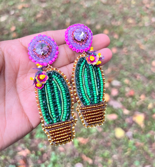 Cactus earrings.